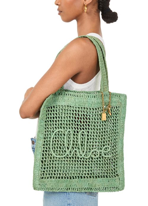CHLOE Summer Banana crochet tote bag