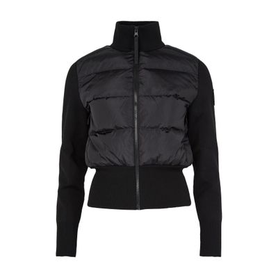 Canada Goose Hybride Large Quilted Knit Jacket In Black