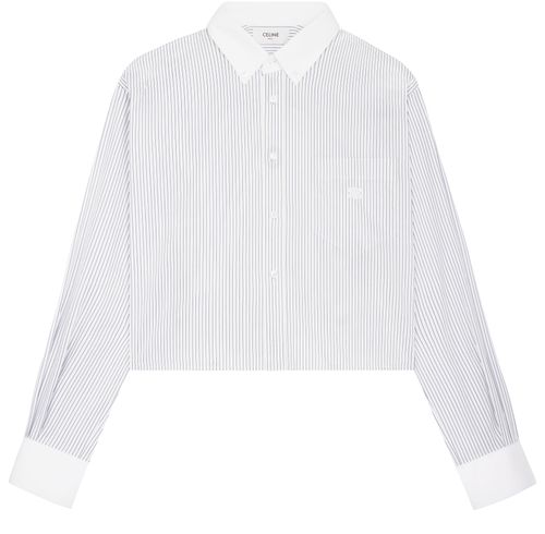 CELINE Cropped shirt in striped poplin