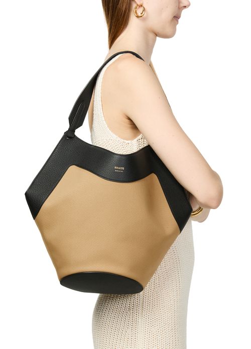 KHAITE Lotus small canvas tote bag