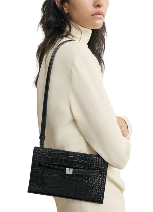 TOTEME Shoulder bag with crocodile-embossed belt strap