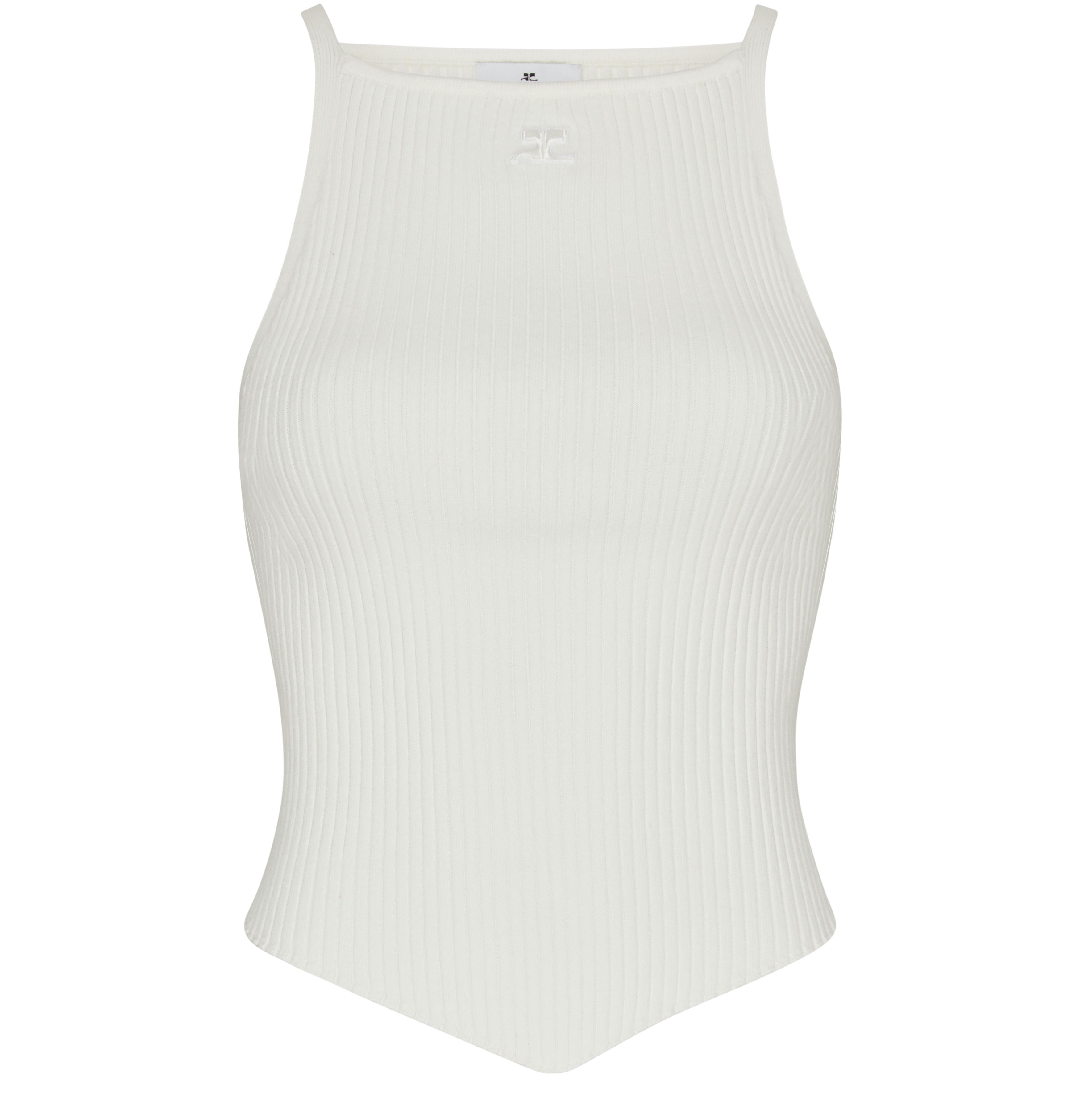 Rib knit Pointy tank top