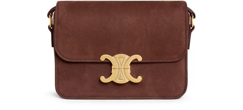 CELINE Teen Triomphe tasche aus genarbtem nubuk-kalbsleder
