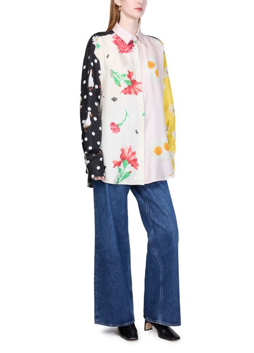 MOSCHINO Hemd mit Printmotif aus Popeline