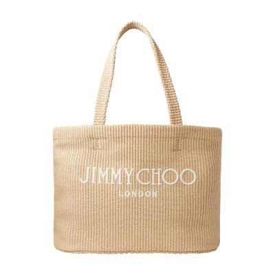 Shop Jimmy Choo Beach Tote Bag In Beige