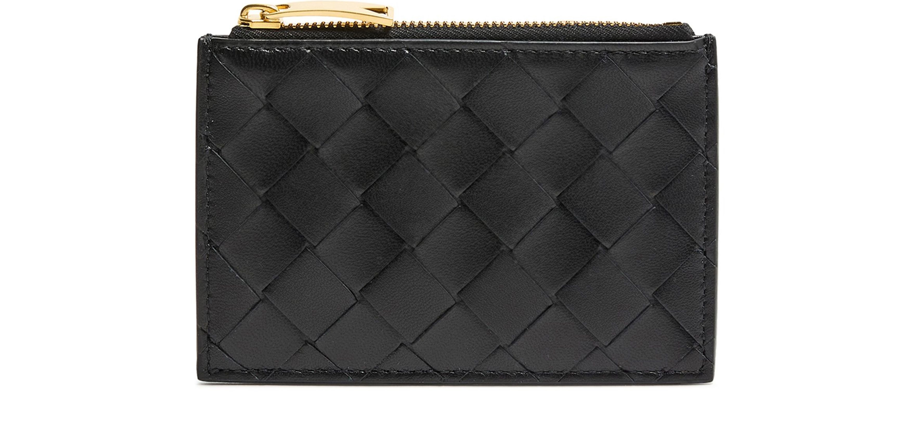 Intrecciato zipped cardholder