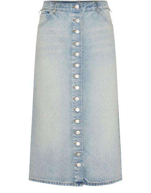 Goldsign button sales front denim skirt