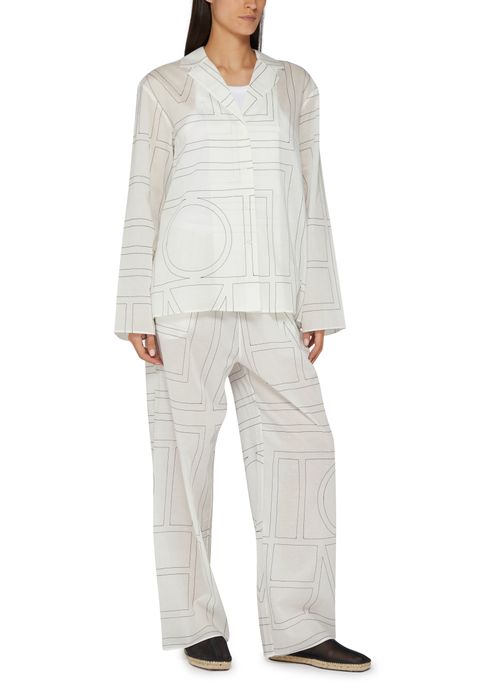 TOTEME Pantalon de pyjama en coton avec monogramme