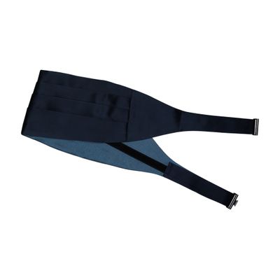 Brunello Cucinelli Silk And Cotton Satin Cummerbund In Blue