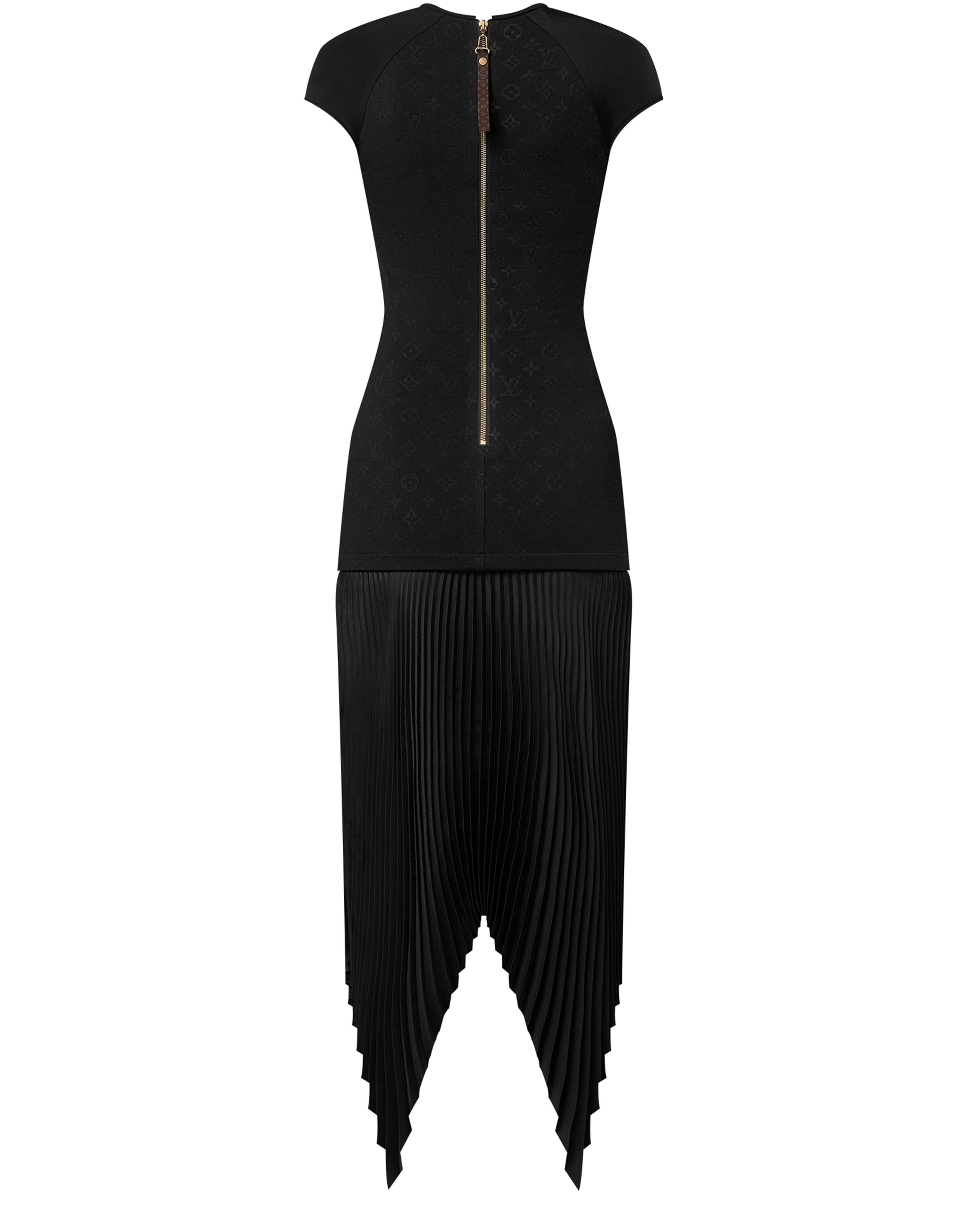 Embossed Monogram Pleated Dress thumbnail 4