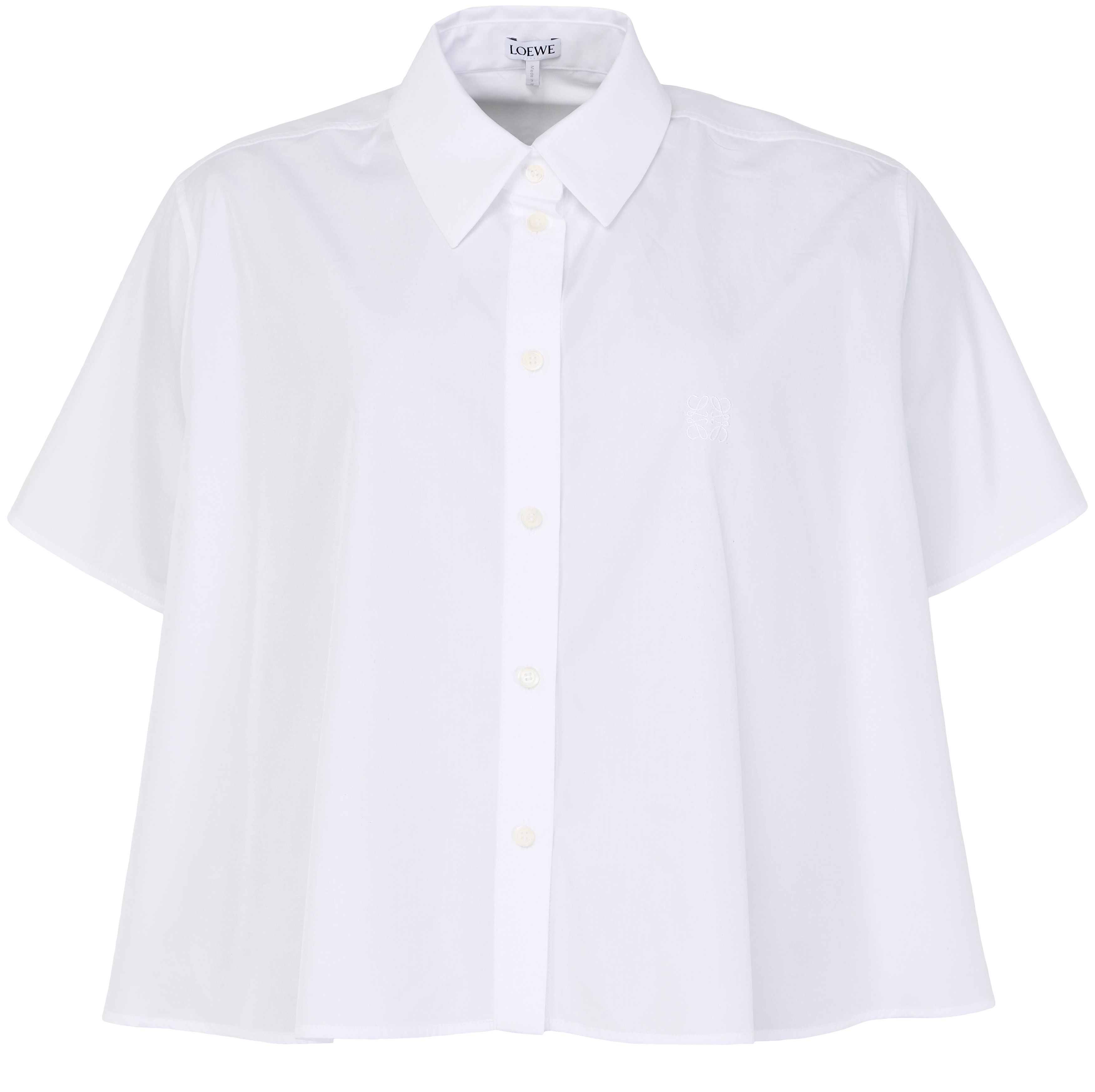 Short sleeve trapeze shirt in cotton