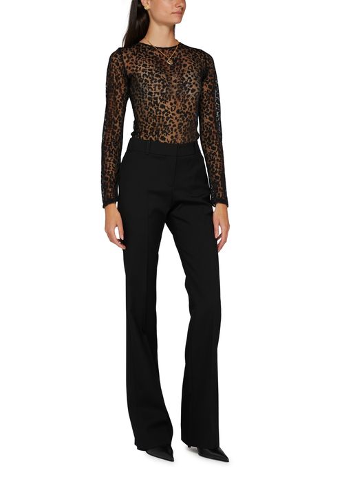 MCQUEEN Leopard Devoré long sleeve top