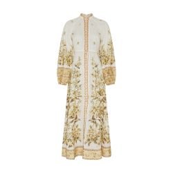 Women's Golden buttoned midi dress | ZIMMERMANN | 24S