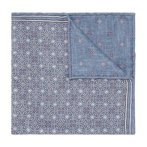 Brunello Cucinelli Graphic-print Silk Pocket Square In Violet_clair