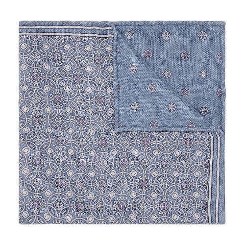 Brunello Cucinelli Men's Double Face Silk Pocket Square In Violet_clair