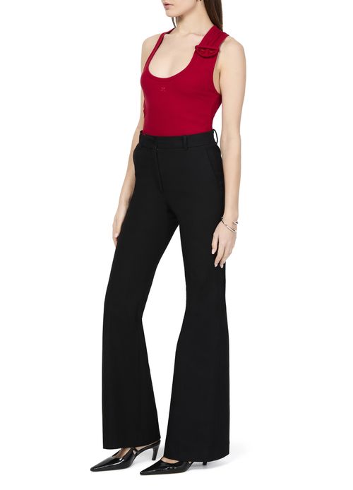COURREGES Double buckle 90's rib tank top