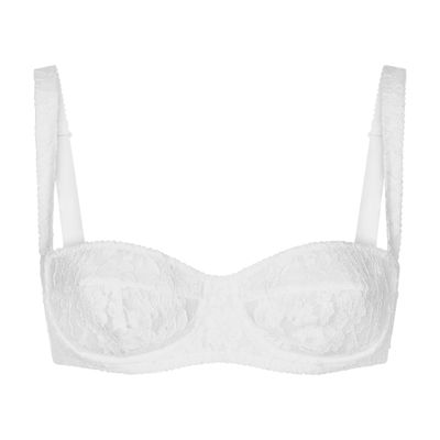 Dolce & Gabbana Floral-lace Balconette Bra In Optical_white