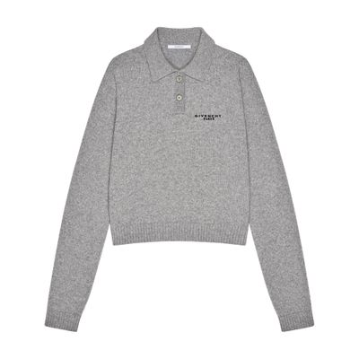 Givenchy Wool And Cashmere Polo Shirt In Gray