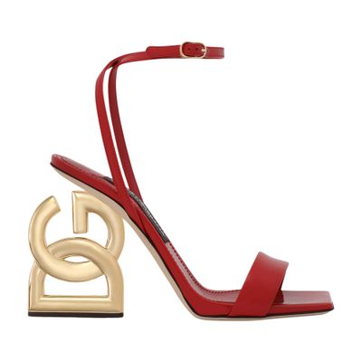 Dolce & Gabbana Patent Leather Kiera Sandals 105 In Red