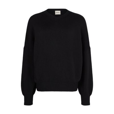 Khaite Wolfe Cashmere V-neck Sweater In Black