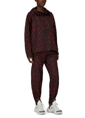 Louis Vuitton Red Monogram Jogging Pants In Technical Cotton