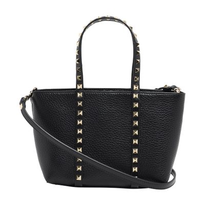 Valentino Garavani Rockstud Mini Tote Bag In Black