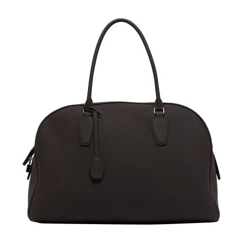 The Row India 15.75 Top-handle Bag In Matte Grained Calfskin In Wood_brown_pld