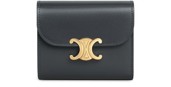 Women s Triomphe Small Flap Wallet In Shiny Calfskin CELINE 24S