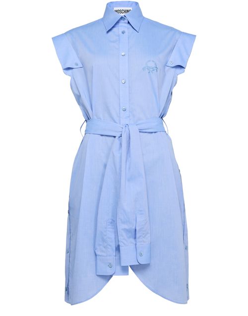 MOSCHINO Belted cotton poplin dress