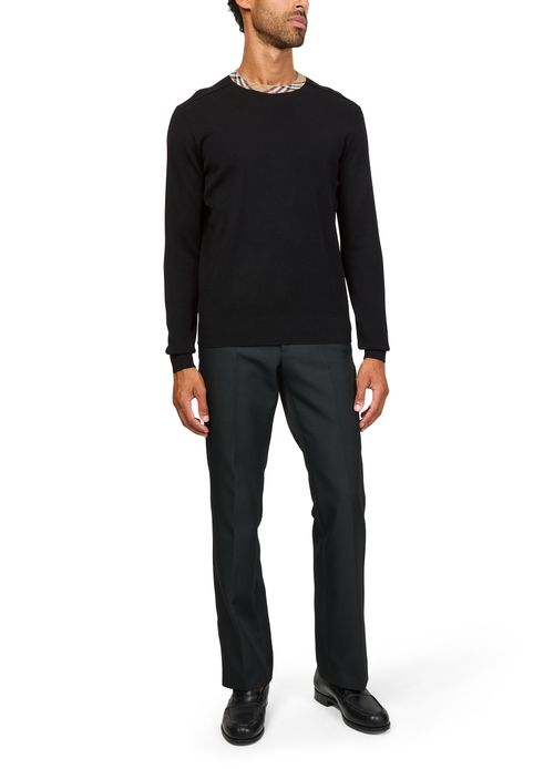 BURBERRY Check round-neck sweater