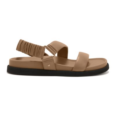 Max Mara Leather Sandals In Neutral