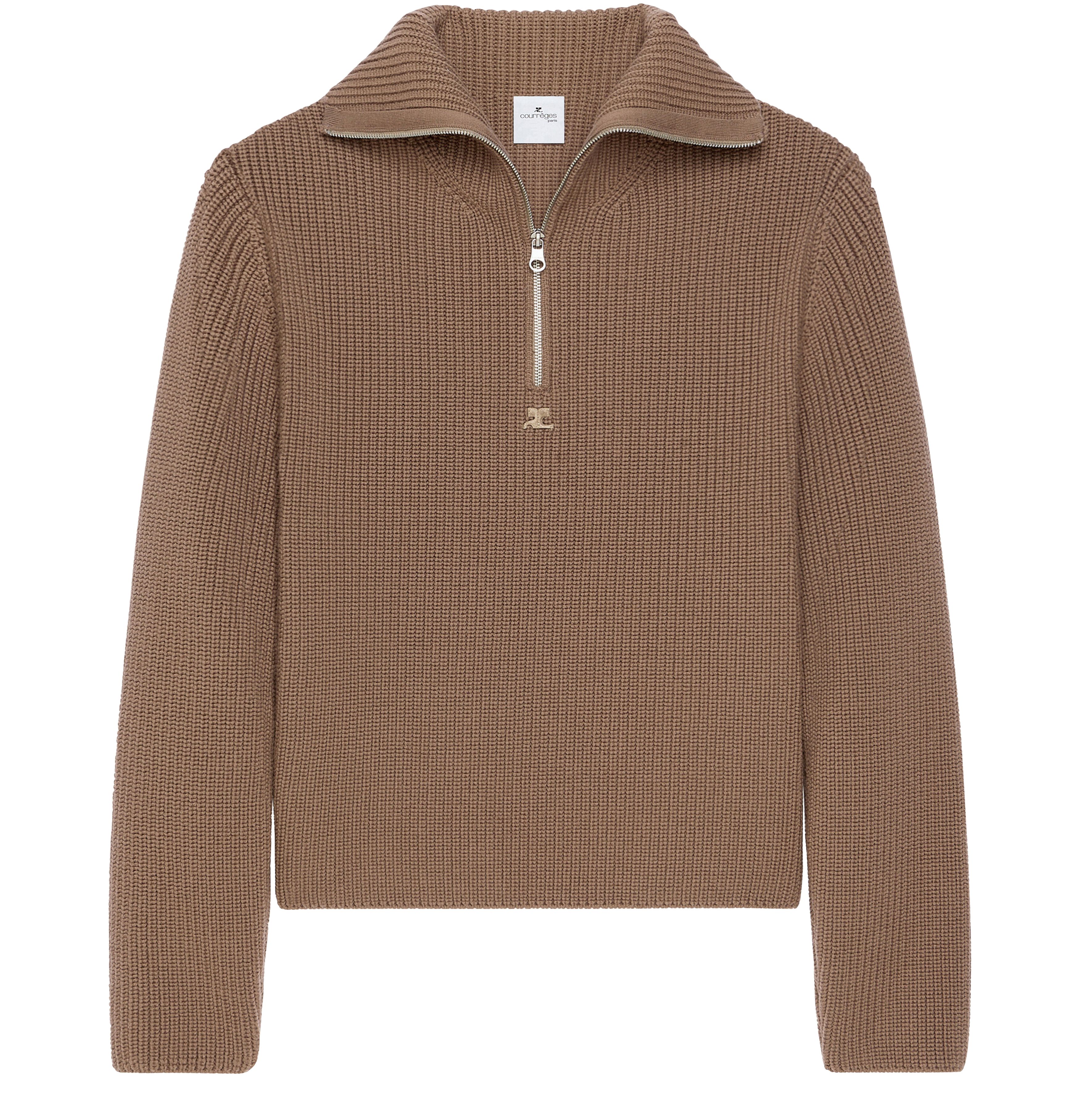 Ribbed wool trucker sweater