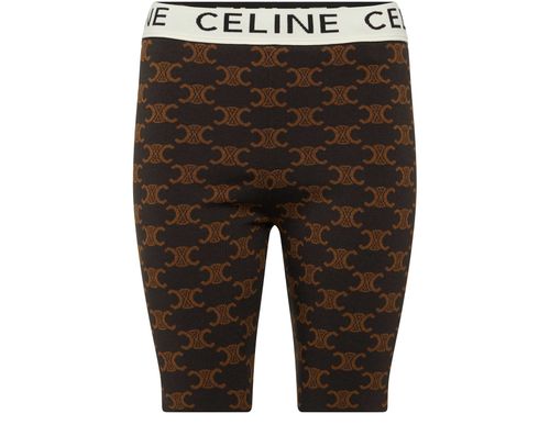 CELINE Celine monogrammed biker shorts in silk cotton