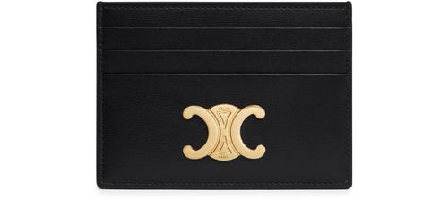 CELINE Card holder triomphe in shiny calfskin