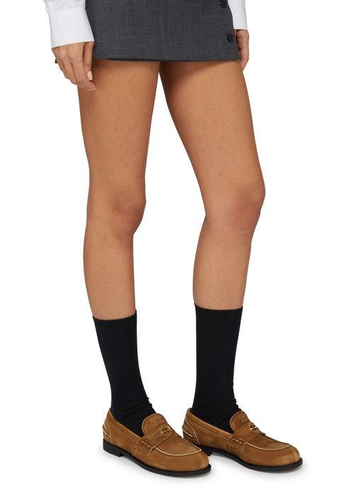 MIU MIU Faded suede loafers