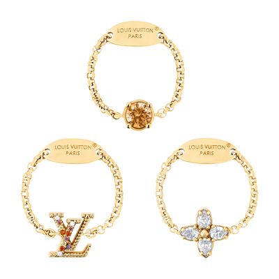 Louis Vuitton Lady Lv Ring Set In Gold