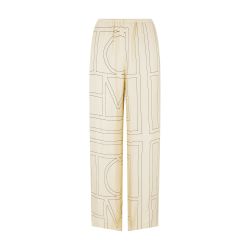 【Toteme】モノグラムコットン＆シルクパジャマパンツ Women's Monogram pyjama silk pants | TOTEME | 24S