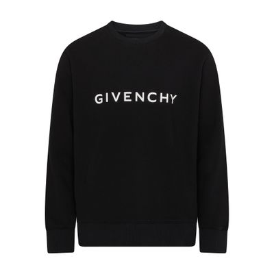 Shop Givenchy Archetype Slim Fit Sweatshirt In Fleece In Black