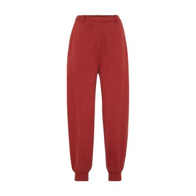 Brunello Cucinelli Cotton Smooth French Terry Trousers In Red