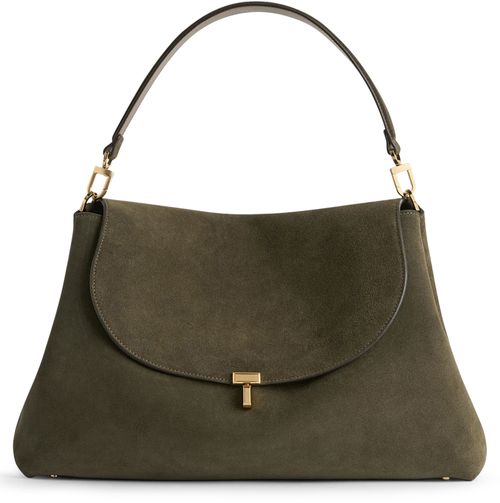 TOTEME T-Lock suede satchel