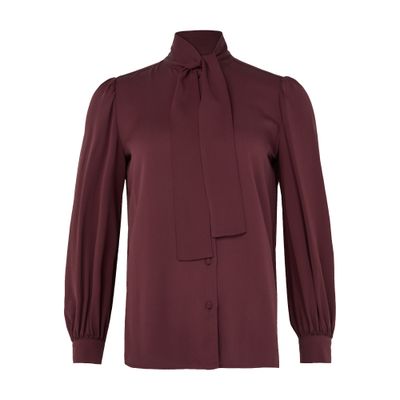 Max Mara Melania Long-sleeved Blouse In Purple