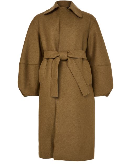HARRIS WHARF LONDON Puff-sleeved coat in pressed wool