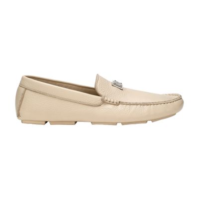 Dolce & Gabbana Deerskin Driver Shoes In Beige