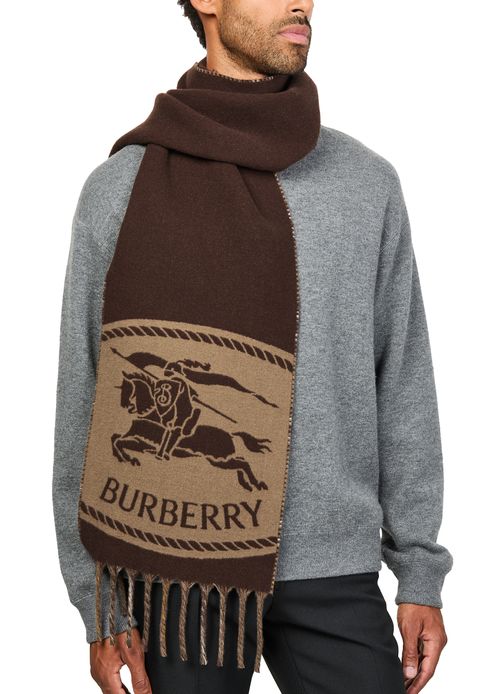 BURBERRY Cashmere scarf with EKD crest