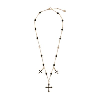 Dolce & Gabbana Rosary-style Necklace With Crosses In Gold