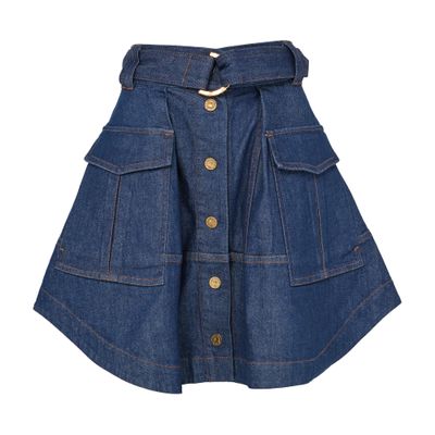 ◆Celine◆トラペーズ ミニスカート / リンスウォッシュ デニム トラペーズ ミニスカート / リンスウォッシュ デニム レディース