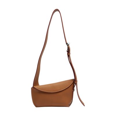 Alexander Mcqueen Mcqueen T-bar Sling Asymmetric Leather Crossbody Bag In Brown