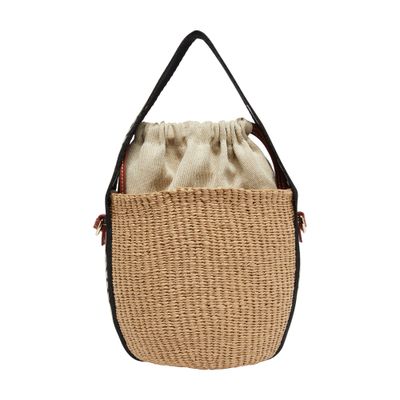 Chloé Small Woody Bucket Bag In Black_beige_1
