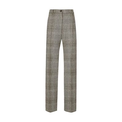 Dolce & Gabbana Tartan Check Trousers For Women In Multicolor