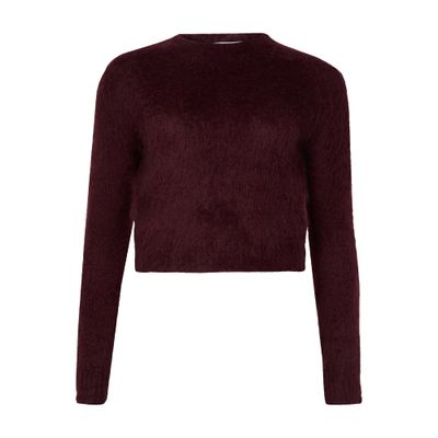 Max Mara Adatti Round Neck Sweater In Burgundy